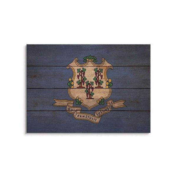 Wile E. Wood Wile E. Wood FLCT-2014 20 x 14 in. Connecticut State Flag Wood Art FLCT-2014